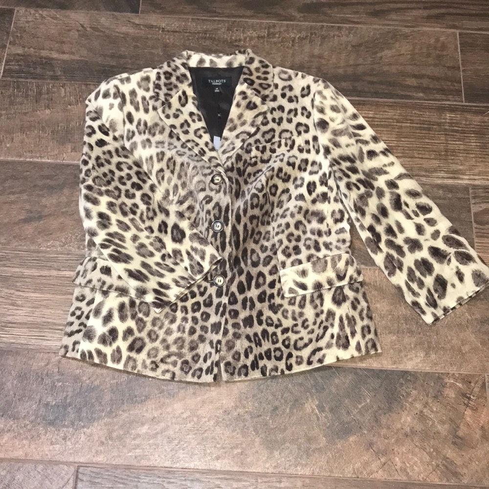 Talbots velvet feel jacket.